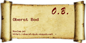 Oberst Bod névjegykártya